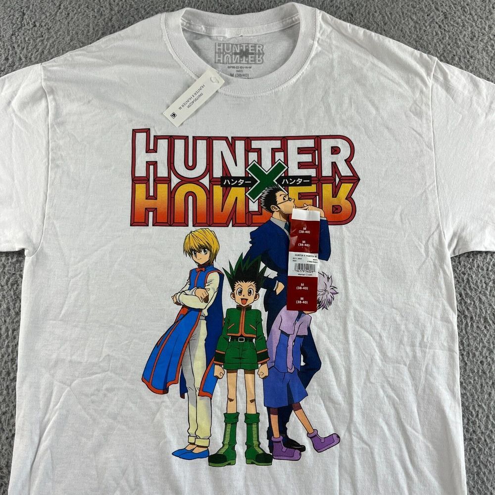 NEW Hunter X Hunter T‎ Shirt Mens Medium 38/40 White Graphic Tee Anime Casual